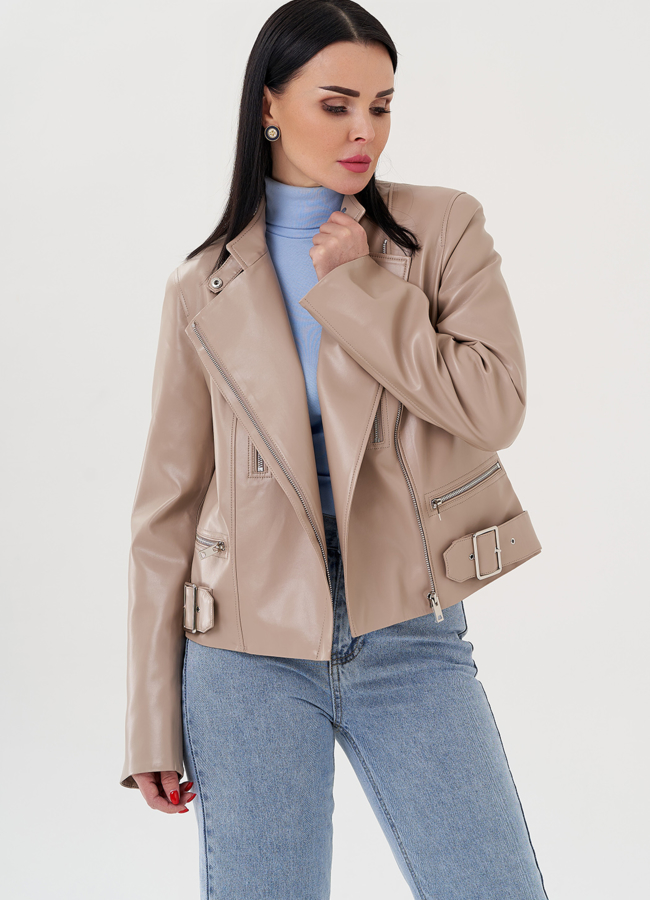 Женская куртка из эко кожи  модель № 24219 универмаг малина