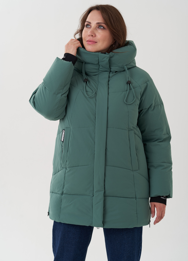 Женский пуховик с капюшоном  модель № 24952 в кредит