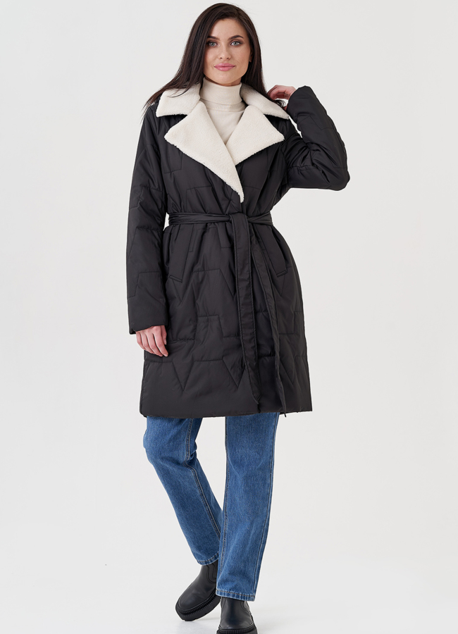 Полупальто с английским воротником  модель № 23917 в кредит