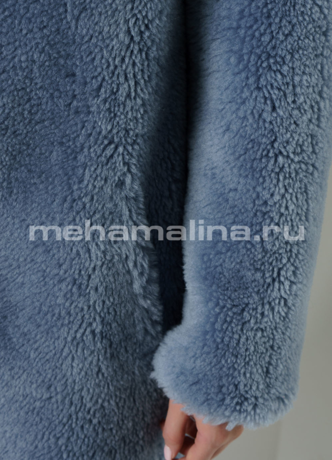 Пальто меховое oversize на пуговицах модель № 88215 универмаг малина