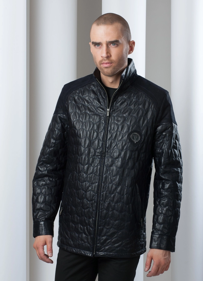 Кожаная куртка на молнии Bikkembergs модель № KP-53 в кредит