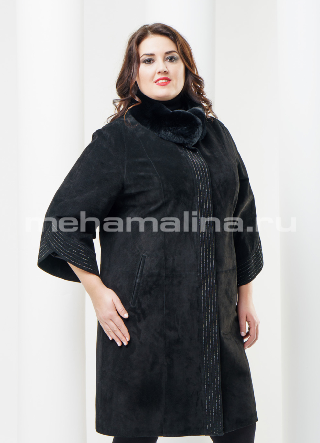 Замшевый плащ модель № K-290 в кредит