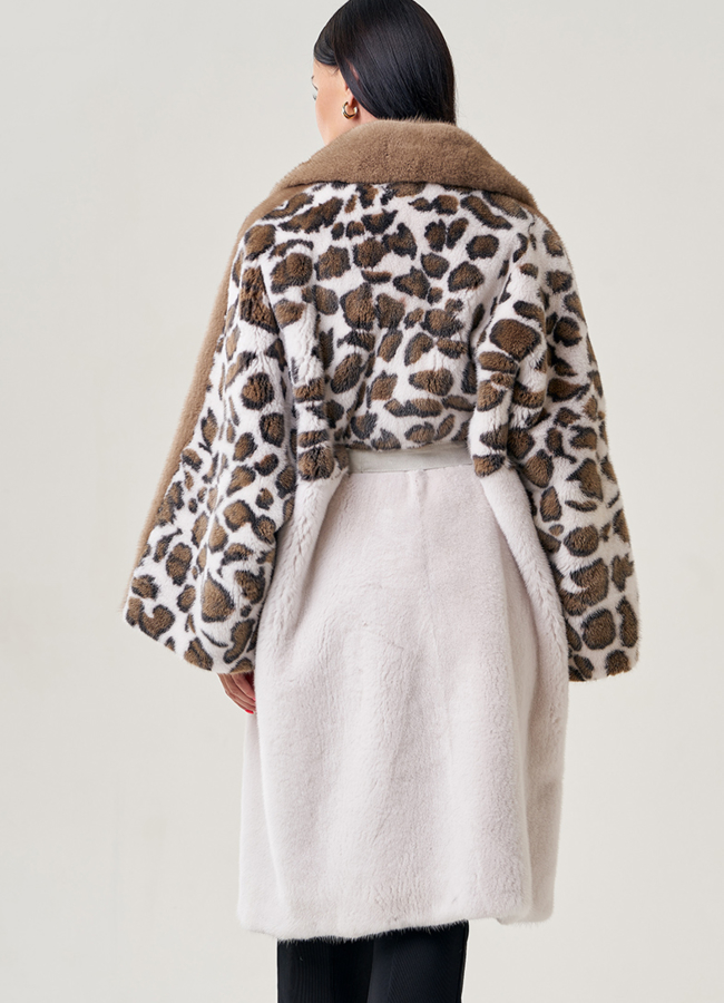 Длинная шуба оверсайз из скандинавской норки модель № 78739 в рассрочку