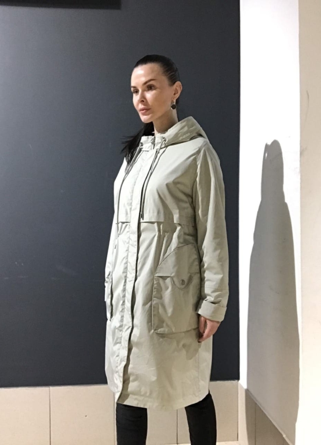 Плащ женский в фисташковом цвете модель № 372 универмаг малина