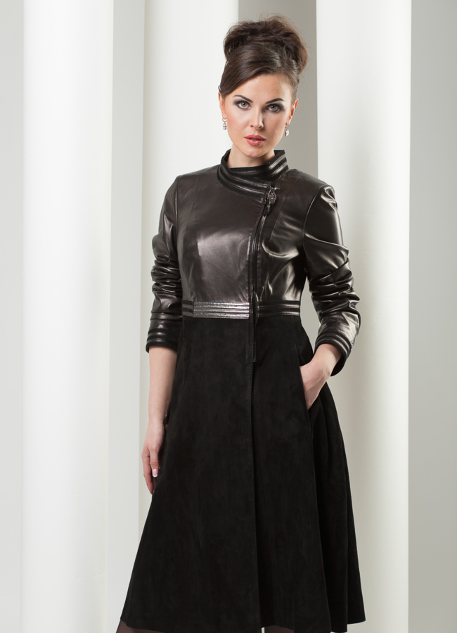 Кожаный плащ Donna модель № K-162 в кредит Кожаный плащ Donna модель № K-162 в кредит