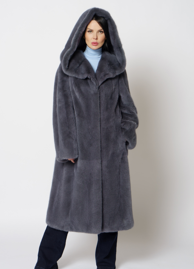 Шуба под пояс из скандинавской норки модель № S-512 универмаг малина