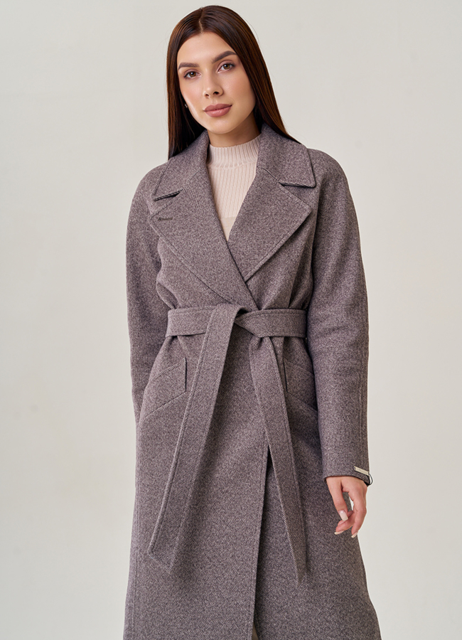 Удлиненное женское пальто  модель № 22946 универмаг малина