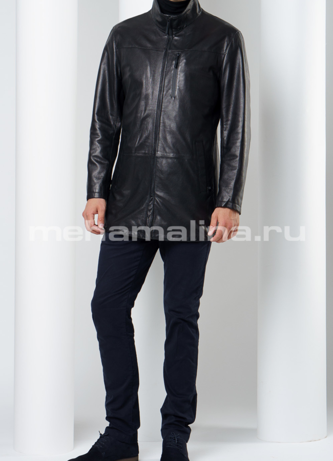 Кожаная куртка модель № KP-190 универмаг малина