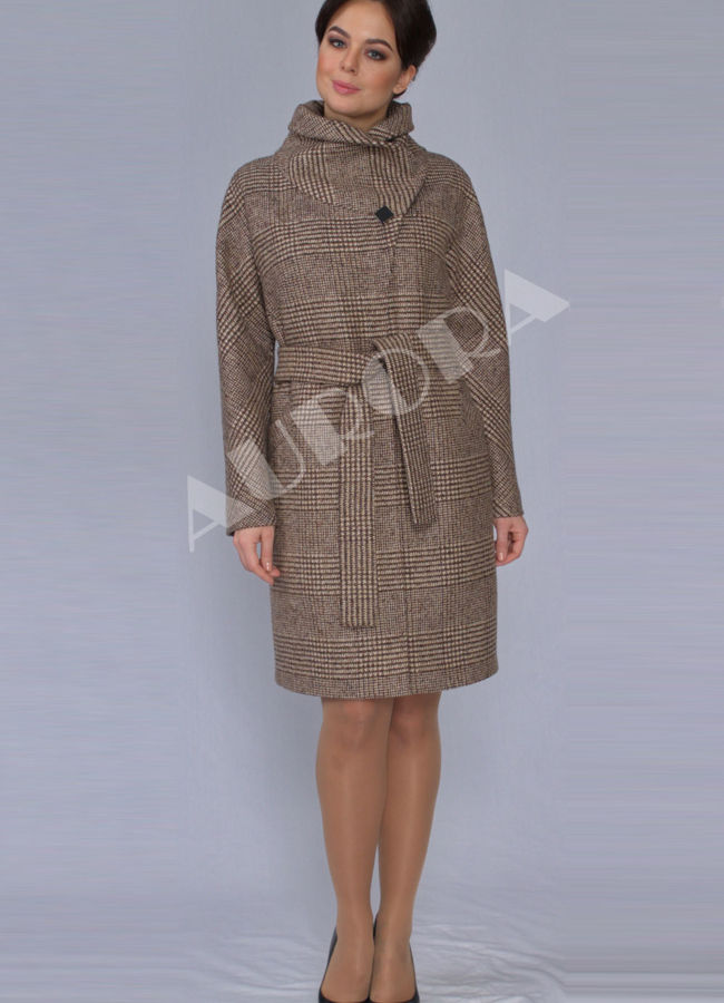 Пальто модель № BP-118 меха малина