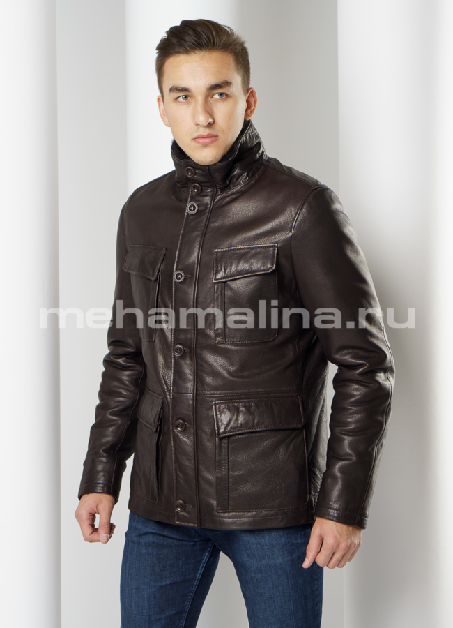 Натуральная дубленка модель № DM-118 меха малина