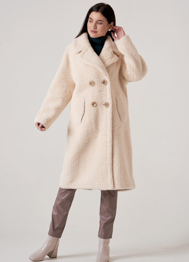 Светлая шуба из искусственного меха модель № 207 в рассрочку