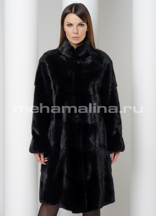 Шуба из норки модель № S-571 меха малина