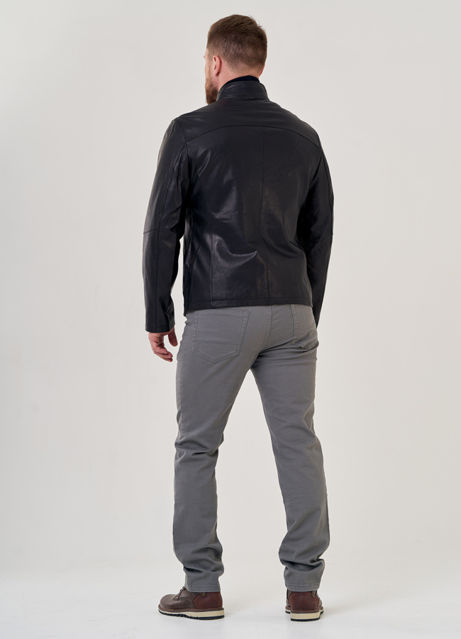 Кожаная куртка на молнии  модель № 23142, 80782 универмаг малина