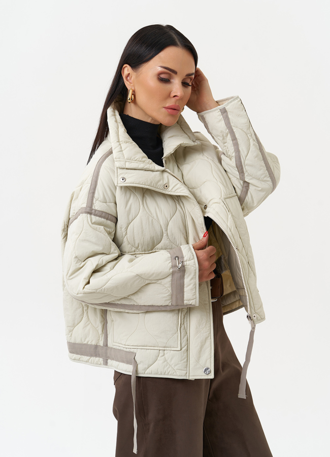 Короткая куртка с воротником стойкой модель № 30050 универмаг малина