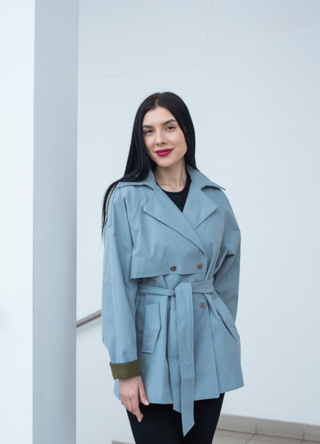 Тренч женский с поясом  модель № 22852 в кредит