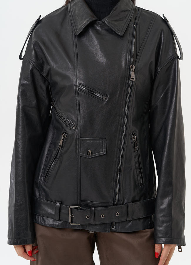 Куртка косуха из натуральной кожи модель № 30161 универмаг малина