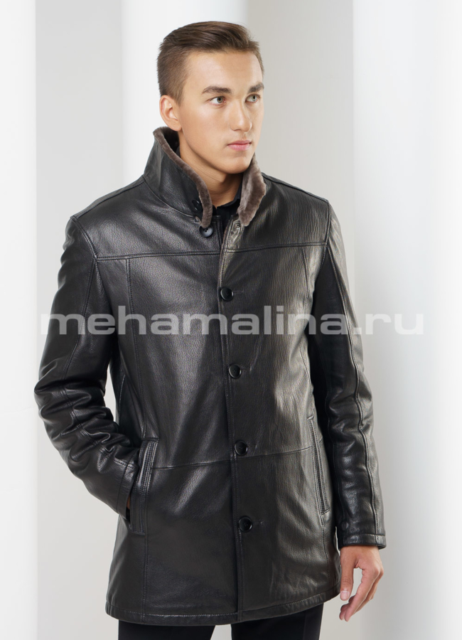 Дубленка мужская на пуговицах модель № DM-106 универмаг малина