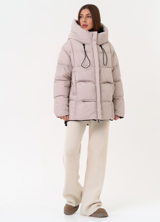 Двухсторонний женский пуховик с капюшоном модель № 31596 в кредит Двухсторонний женский пуховик с капюшоном модель № 31596 в кредит