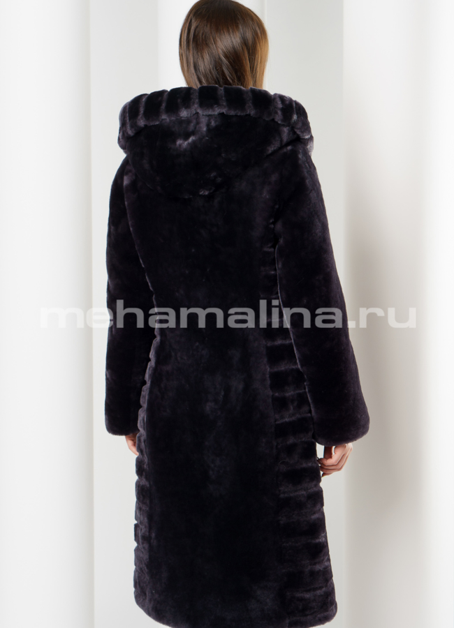 Шуба с капюшоном модель № S-606 в кредит