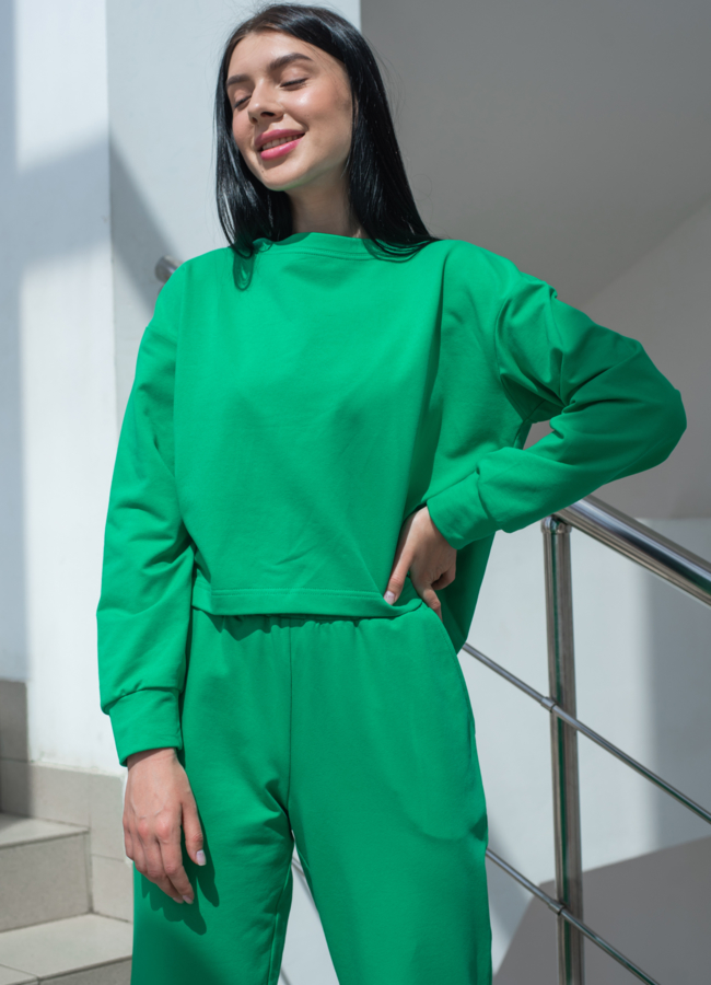 Джемпер женский зеленого цвета с длинным рукавом модель № 22918 универмаг малина