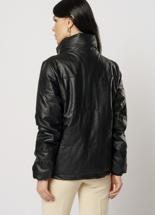 Женская куртка из эко кожи черного цвета модель № 20781 универмаг малина