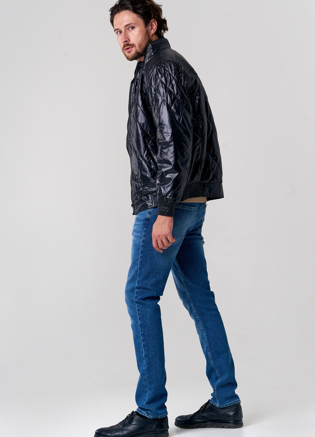 Куртка бомбер из эко кожи черного цвета модель № 2006 универмаг малина