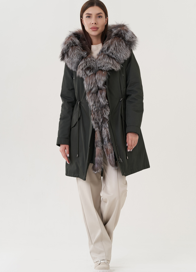 фото Женская парка с меховой отделкой  модель № 23774