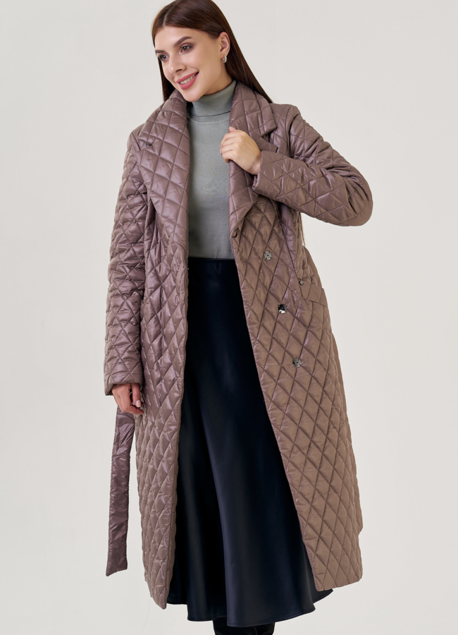 Женское утепленное пальто с английским воротником  модель № 23281 в рассрочку