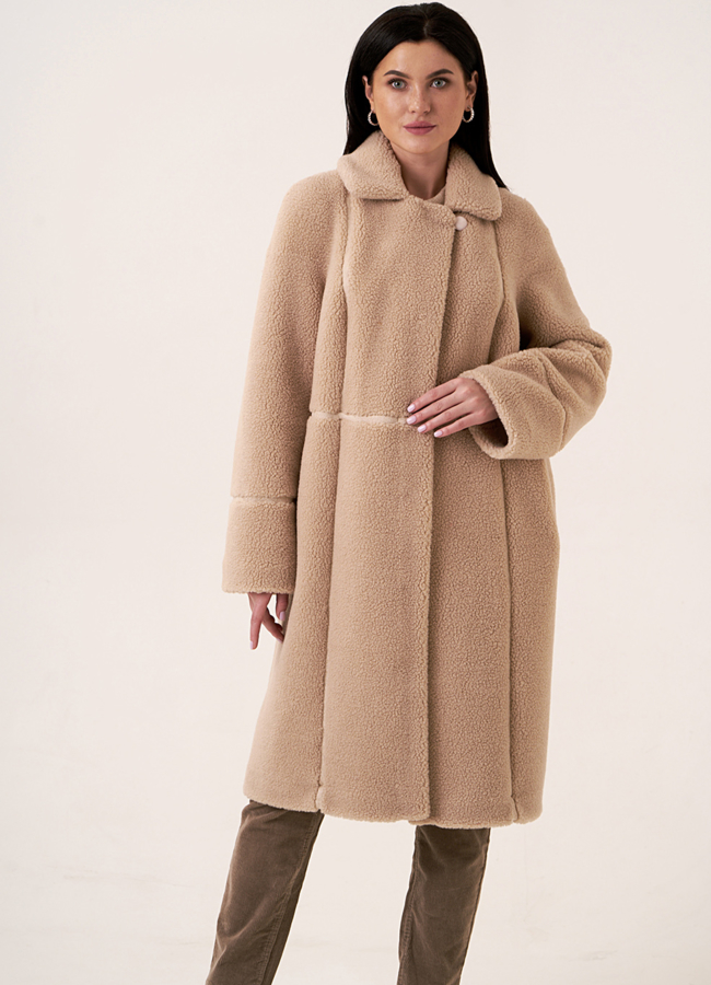 фото Пальто из эко меха двустороннее на кнопках   модель № 49