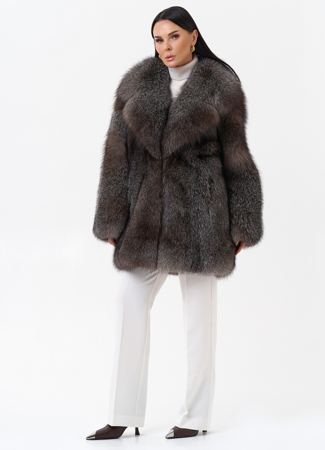 Шуба из финской лисы модель № 29479 универмаг малина