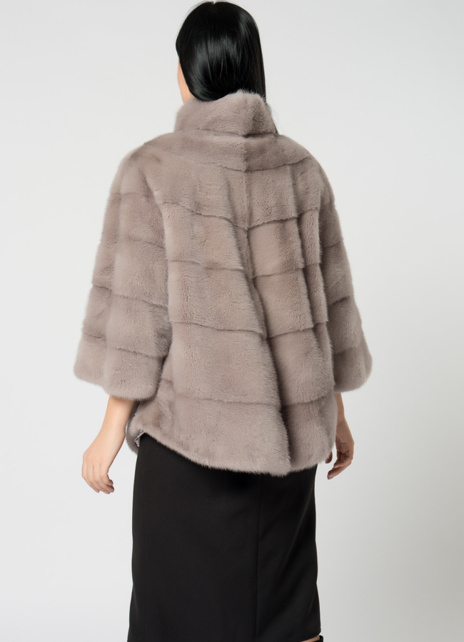 Светлая короткая шуба из норки модель № 1502 в кредит