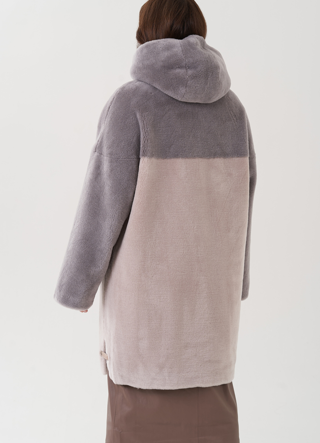 Женское пальто с капюшоном  модель № 82434 универмаг малина