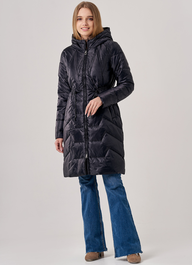 Полупальто женское черного цвета модель № 20599 в кредит