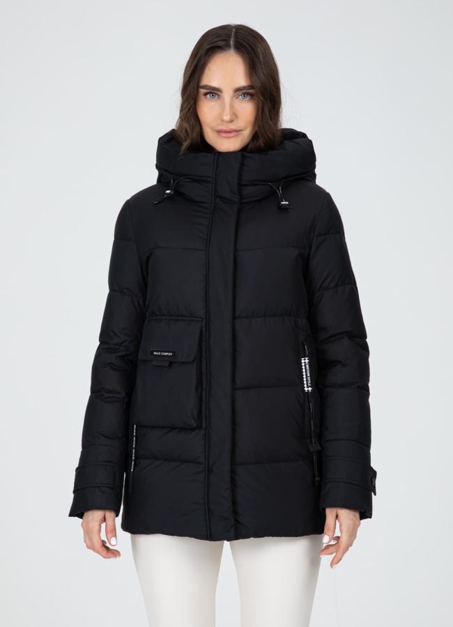 Куртка женская с капюшоном  модель № 25776 меха малина