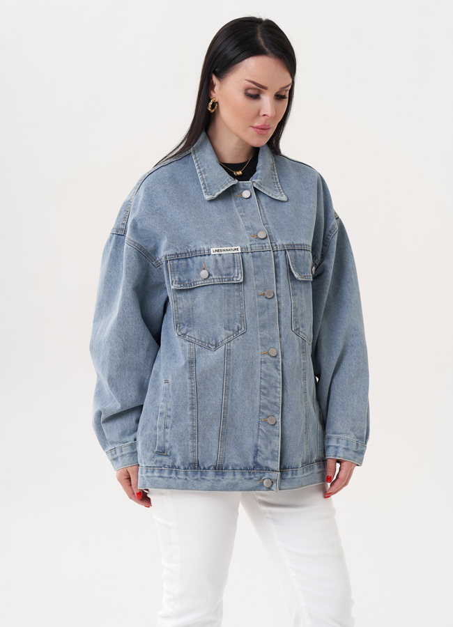 Женская джинсовая куртка из хлопка модель № 27249 меха малина Женская джинсовая куртка из хлопка модель № 27249 меха малина