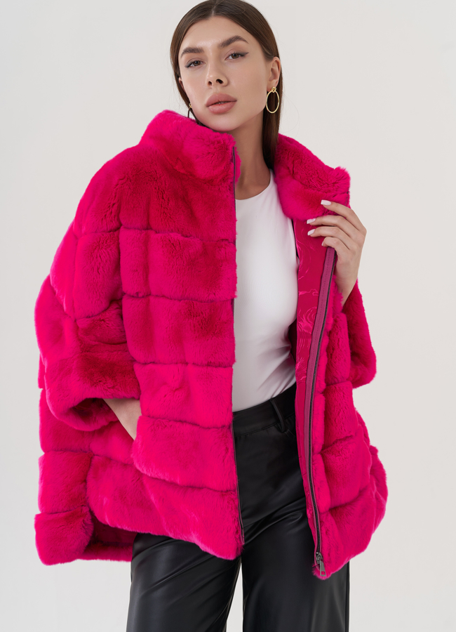 Шуба из меха кролика  модель № 25267 универмаг малина