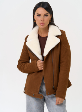 Косуха из натуральной замши с мехом