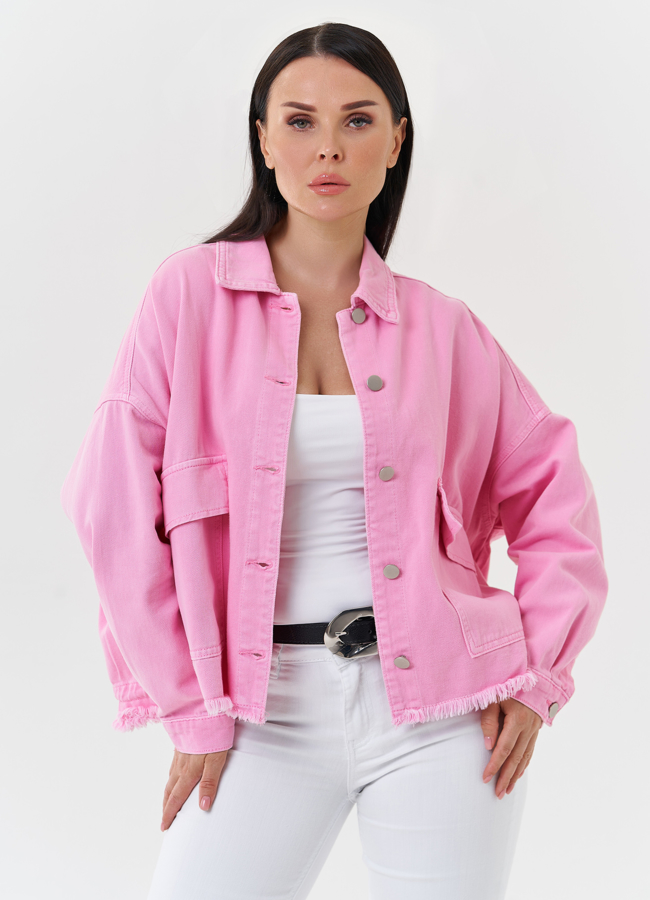 Укороченная джинсовая куртка модель № 27527 в рассрочку