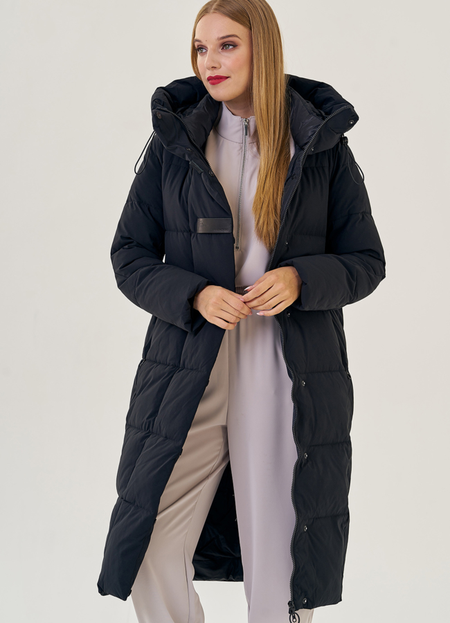 Пуховик женский черного цвета  модель № 23171 универмаг малина