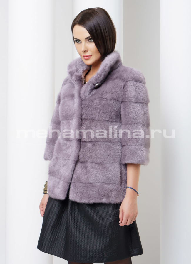 Укороченная норковая шуба модель № S-449 универмаг малина