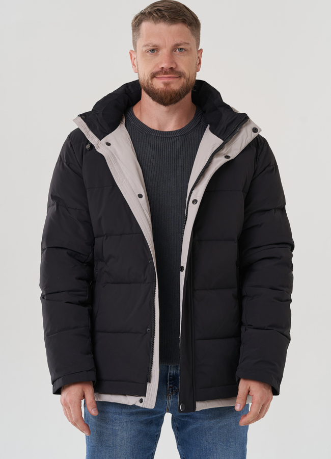 Мужской пуховик с капюшоном  модель № 81489 универмаг малина