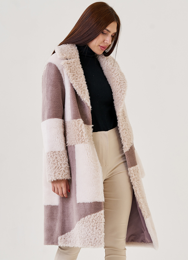 Женское пальто из искусственного меха  модель № 23441 универмаг малина