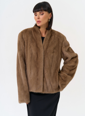 Укороченная шуба из меха норки  Укороченная шуба из меха норки