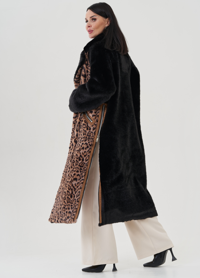 Шуба с принтом из эко меха модель № 24917 универмаг малина