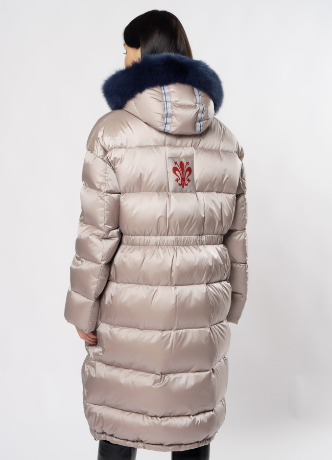 Светлый пуховик Florence Mode с капюшоном модель № 19СА-27 в рассрочку