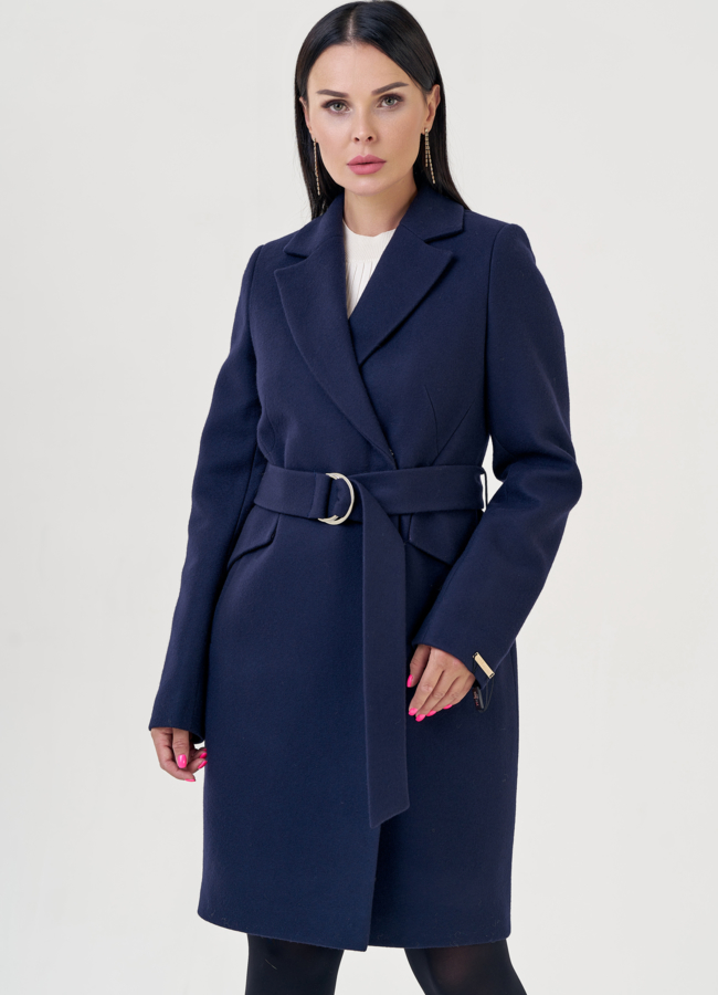 фото Женское пальто с поясом модель № 22953