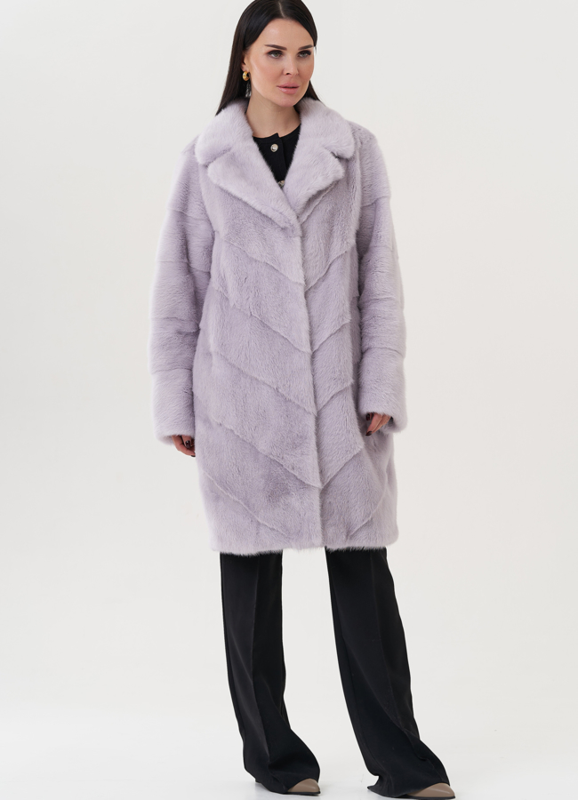 фото Шуба из норки с английским воротником  модель № 26020