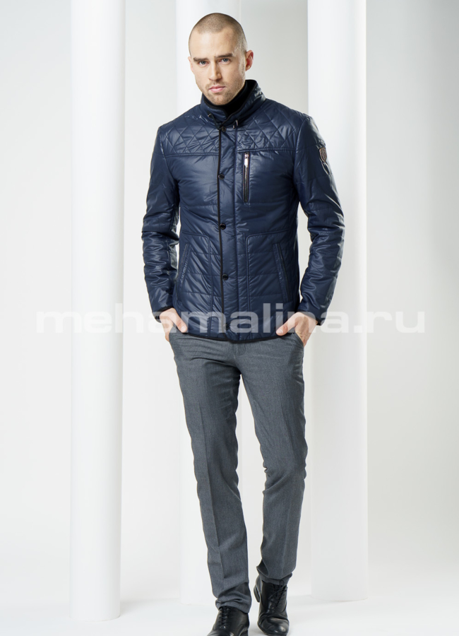 фото Синяя строченная куртка, Весна-Осень 2015 модель № KP-106