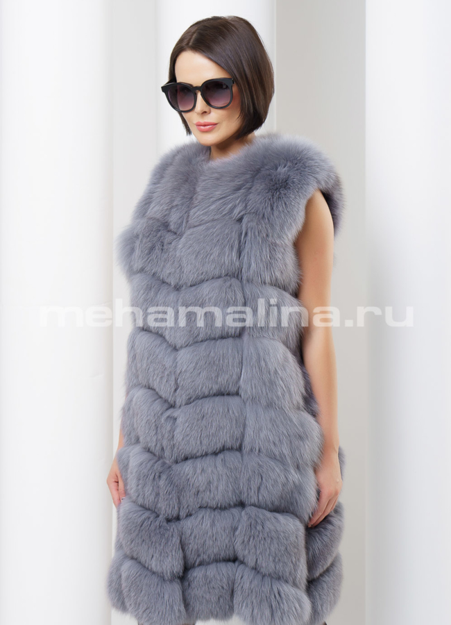 фото Меховой жилет из песца модель № M-110
