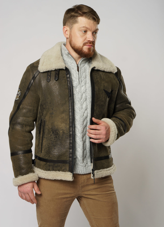 фото Мужская дубленка пилот  модель № DM-127